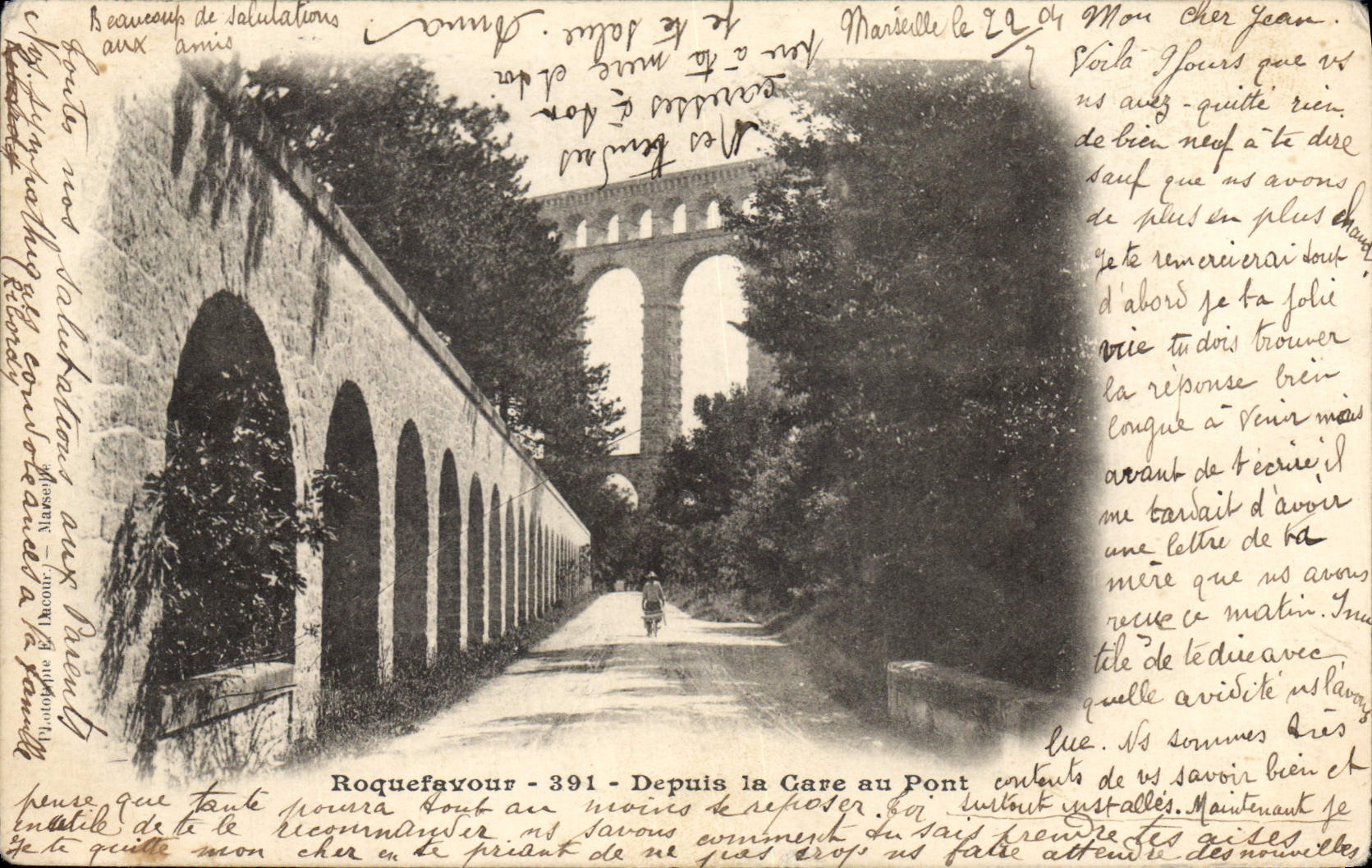 CPA Roquefavour Depuis la Gare au Pont