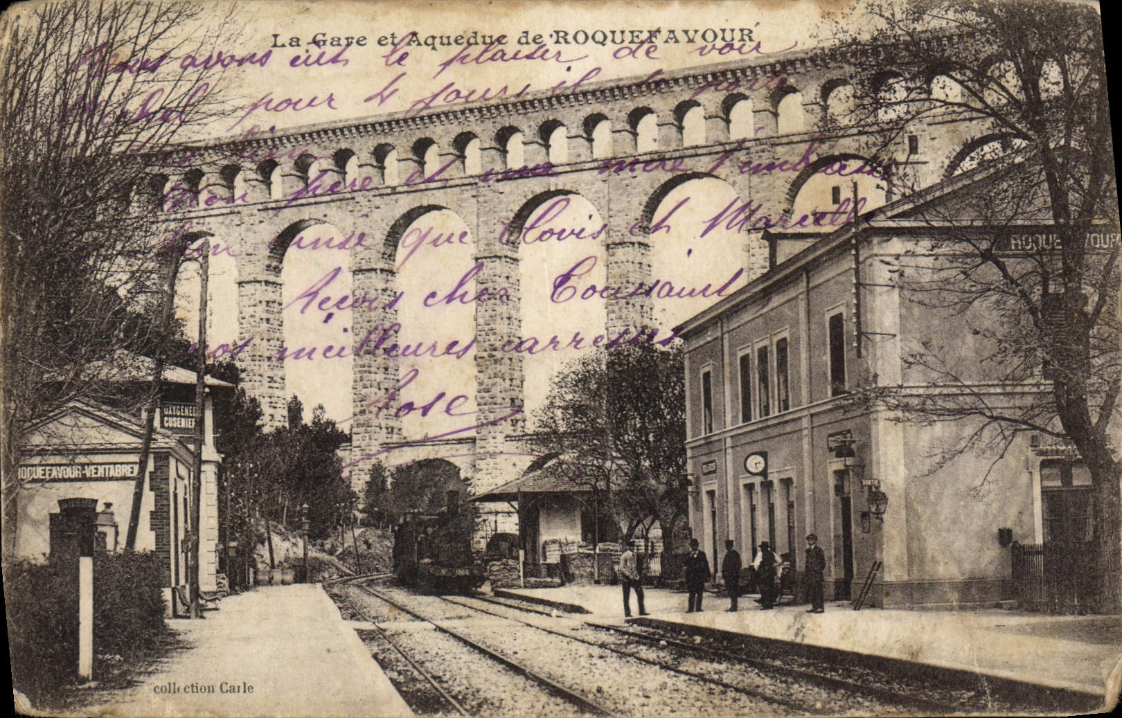 CPA La Gare et Aqueduc de Roquefavour