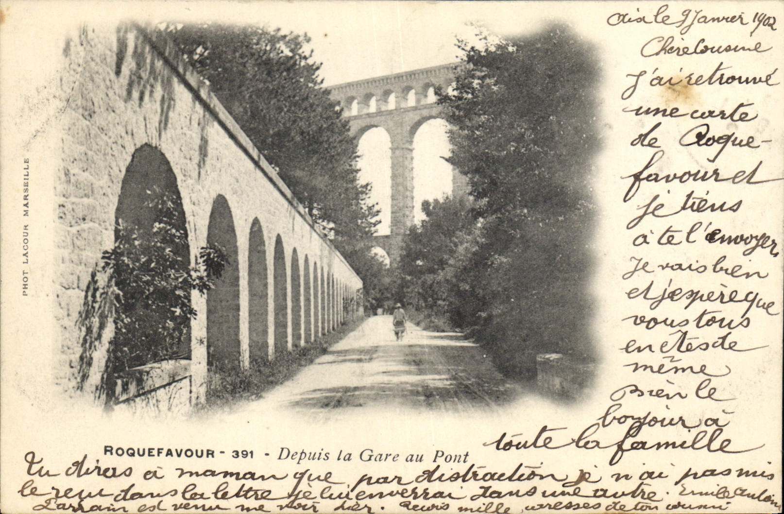 CPA Roquefavour Depuis la Gare au Pont