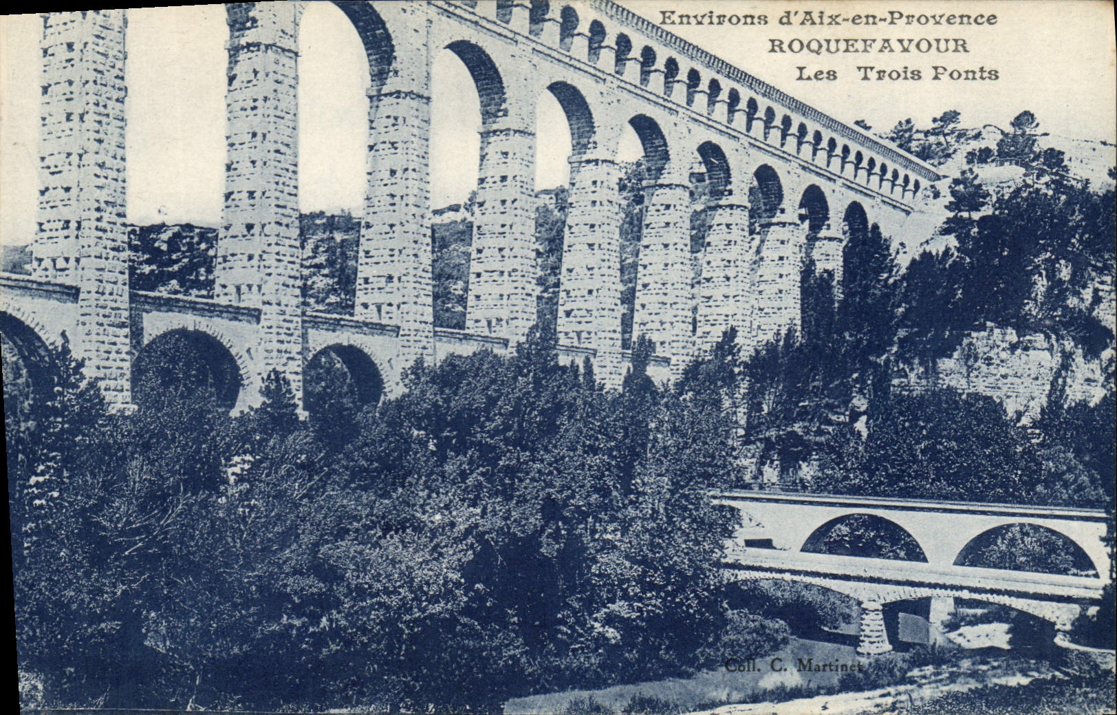 CPA Environs d'Aix en Provence Roquefavour Les Trois Ponts 
