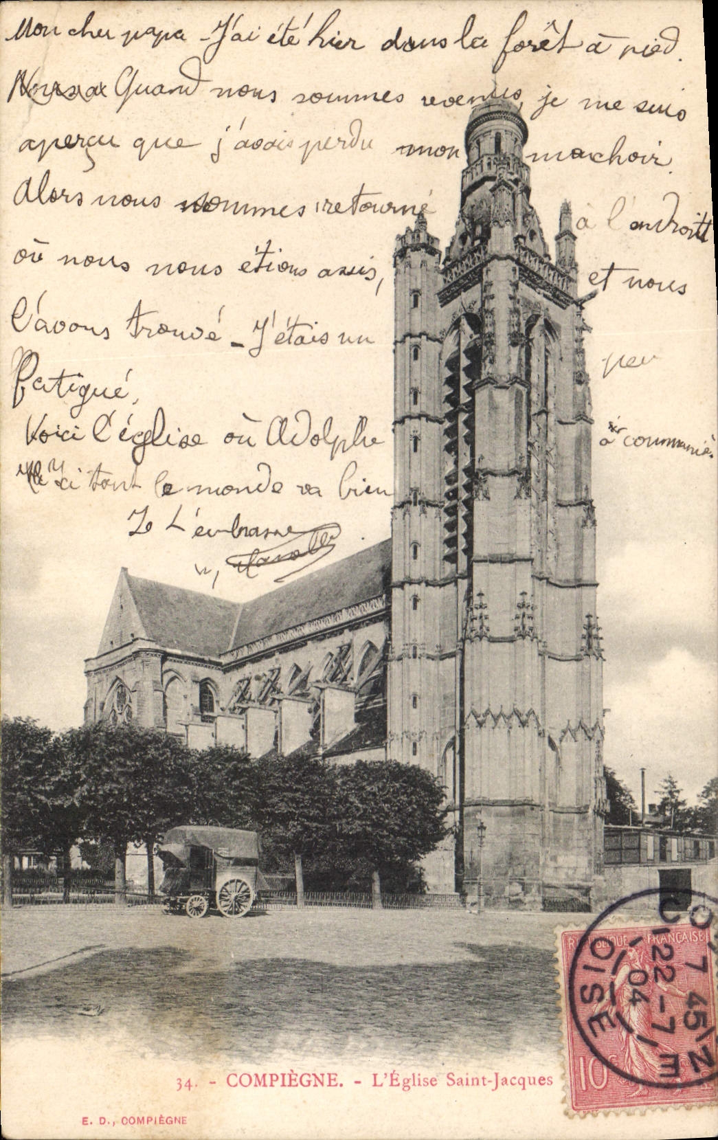 CPA Compiegne L'Eglise Saint Jacques 