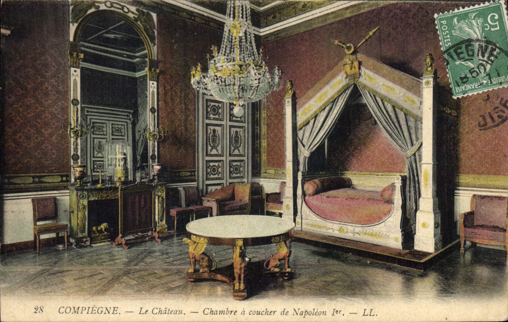 CPA Compiegne Le Chateau Chambre a Coucher du Napoleon 1er
