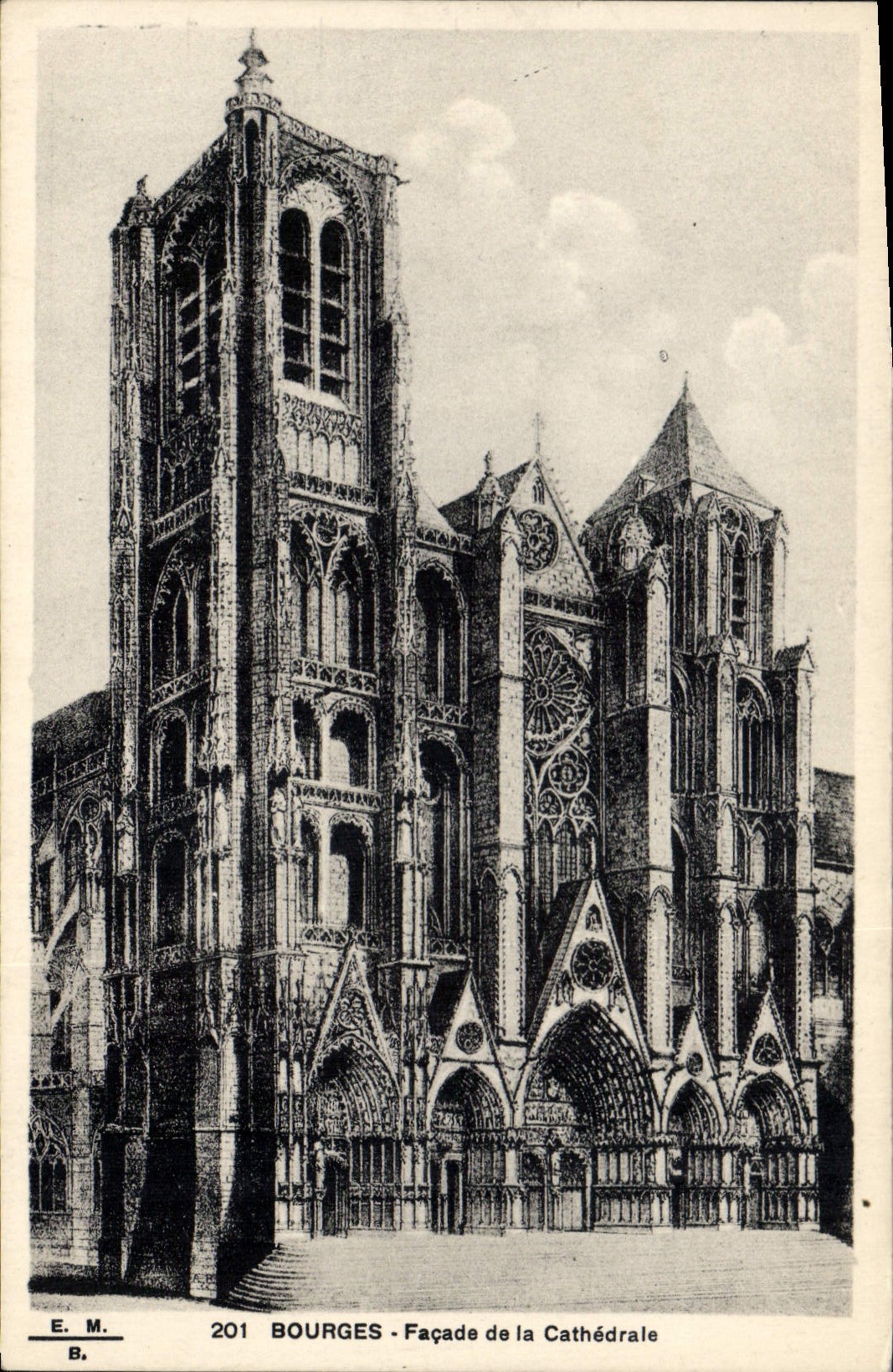 CPA Bourges Facade de la Cathedrale 