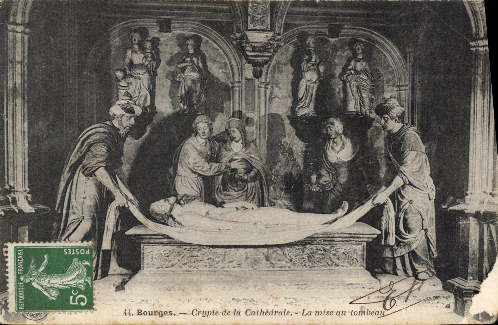 CPA Bourges Crypte de la Cathedrale La Mise au Tombeau 