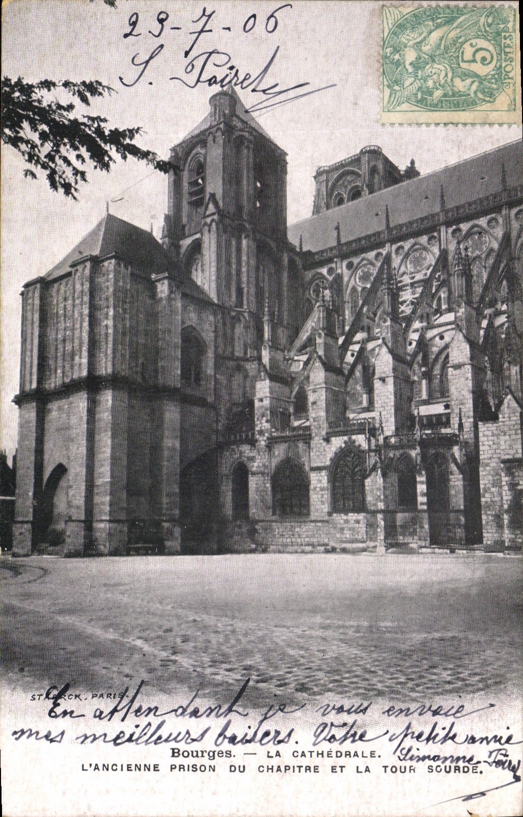 CPA Bourges La Cathedrale L'Ancienne Prison du Chapitre et la Tour Source 