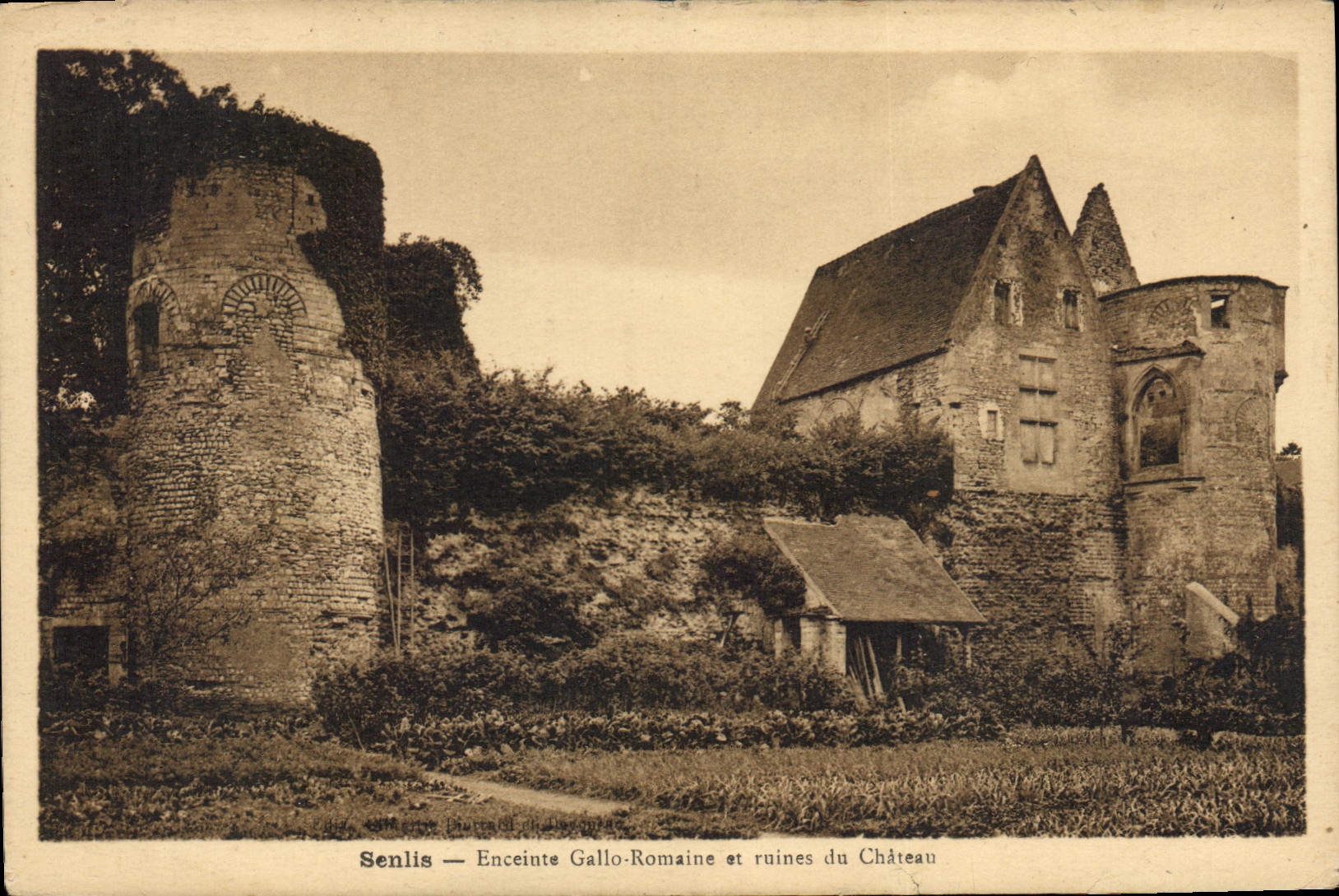 CPA Senlis Enceinte Gallo Romaine et ruines du Chateau 