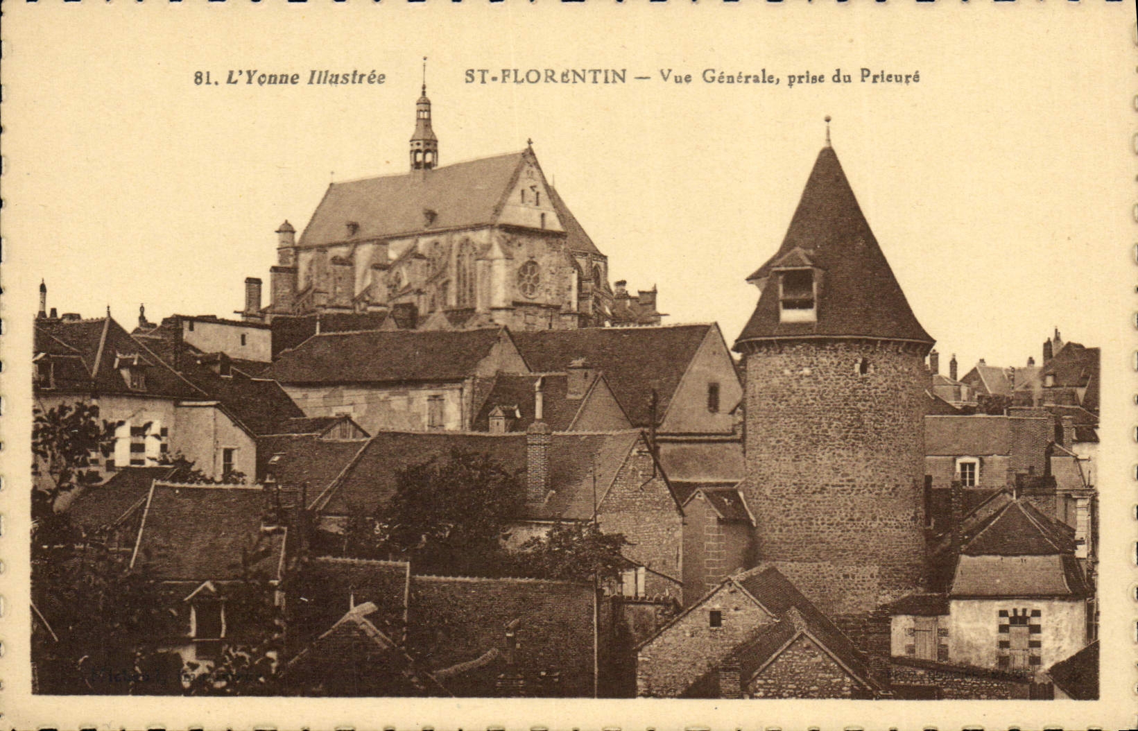 CPA L'Yonne Illustre St Florentin Vue Generale prise du Prieure 