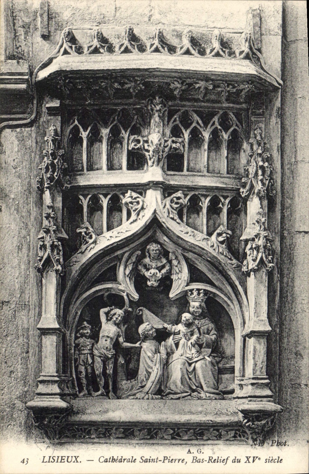CPA Lisieux Cathedrale Saint Pierre Bas Relief 