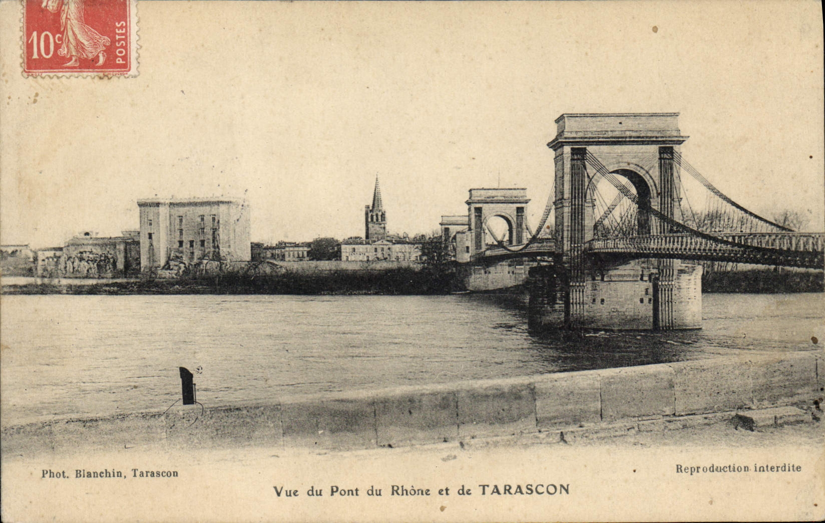 CPA Vu du Pont du Rhone et de Tarascon