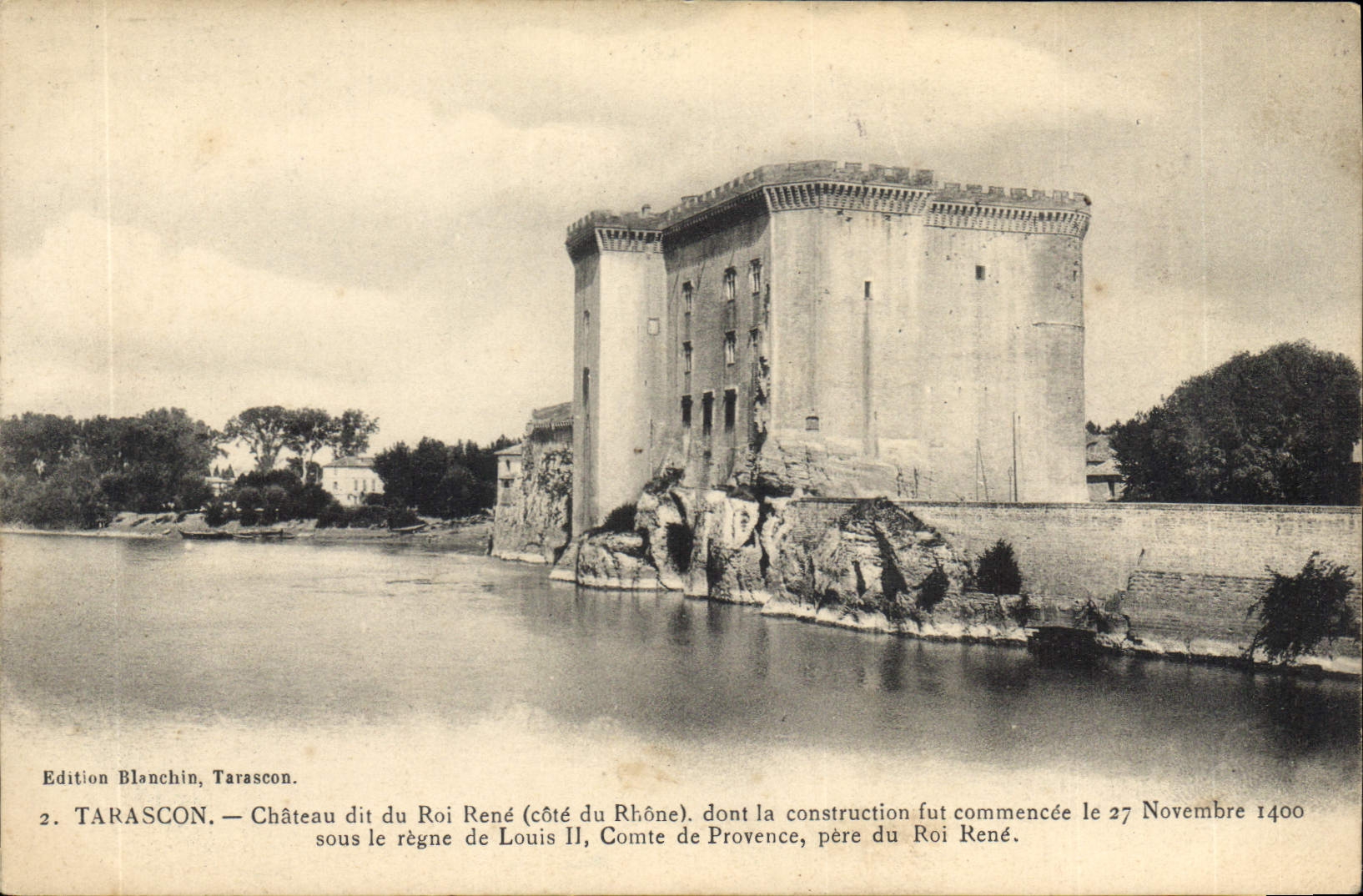 CPA Tarascon Chateau di du Roi Rene Cote du Rhone dont la construction fut commencee le 27 Novembre