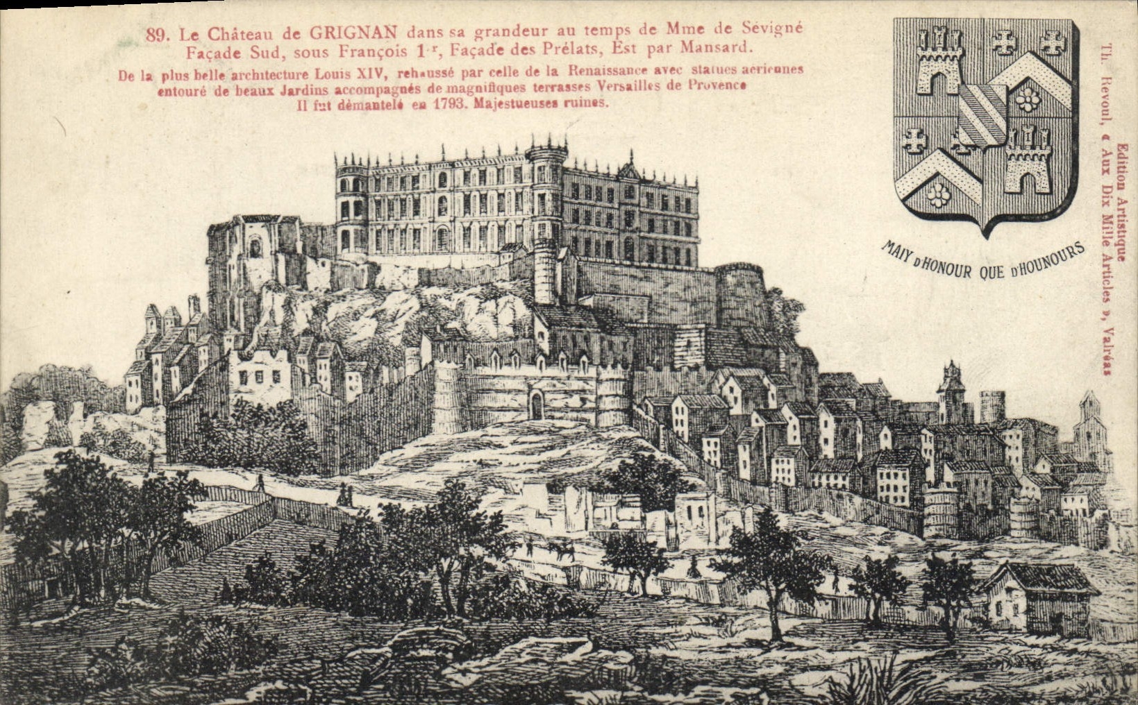 CPA Le Chateau de Grignan dans sa grandeur au temps de Mme de Ssevigne facade sud ous Francois Ier F