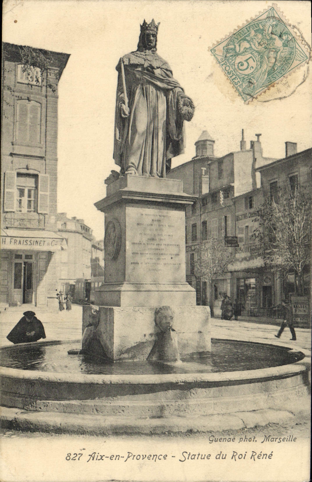 CPA Aix en Provence Statue du Roi Rene 