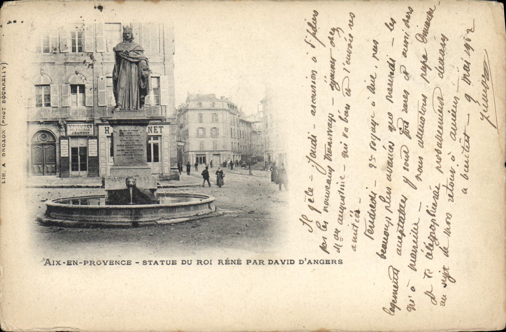 CPA Aix en Provence Statue du Roi Rene 
