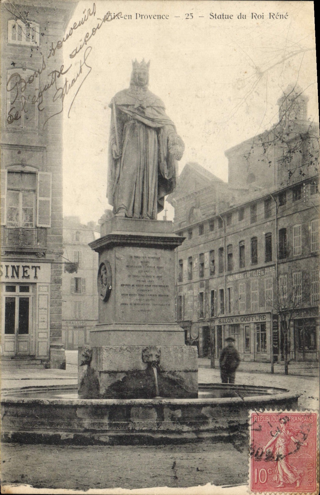 CPA Aix en Provence Statue du Roi Rene 
