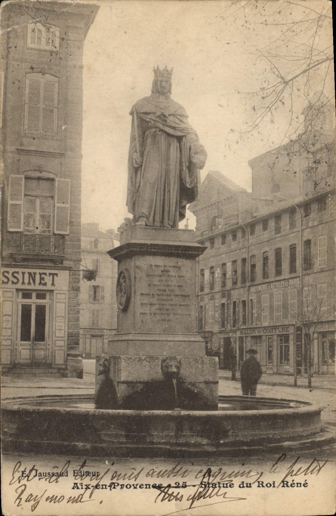 CPA Aix en Provence Statue du Roi Rene 