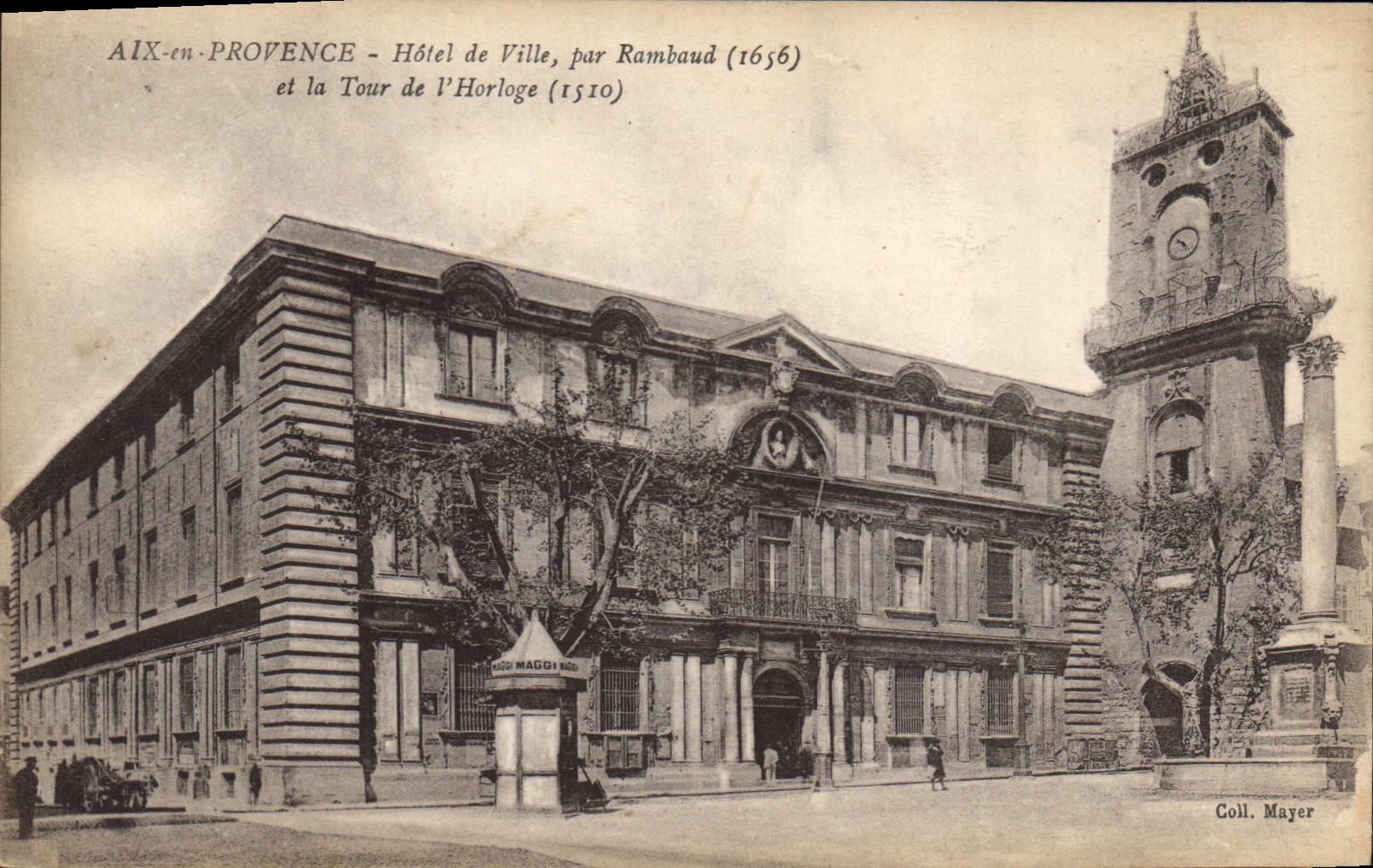 CPA Aix en Provence Hotel de Ville et la Tour de l'Horloge 