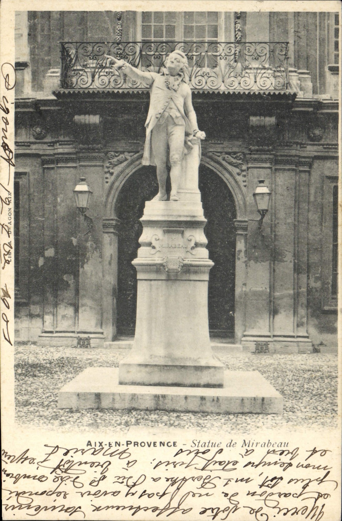 CPA Aix en Provence Statue de Mirabeau 