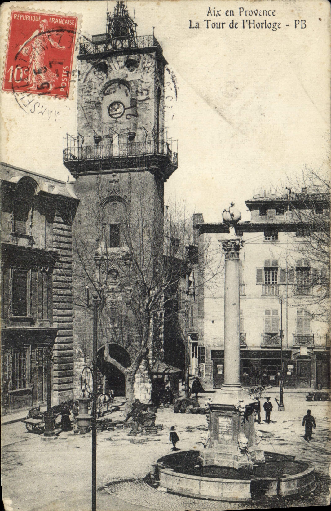 CPA Aix en Provence La Tour de l'Horloge 
