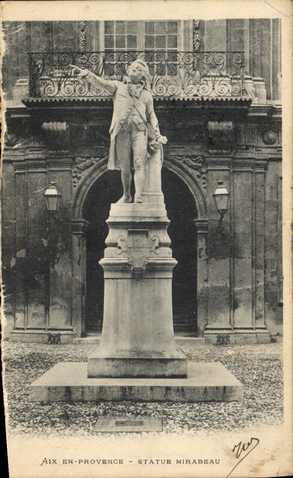 CPA Aix en Provence Statue Mirabeau 