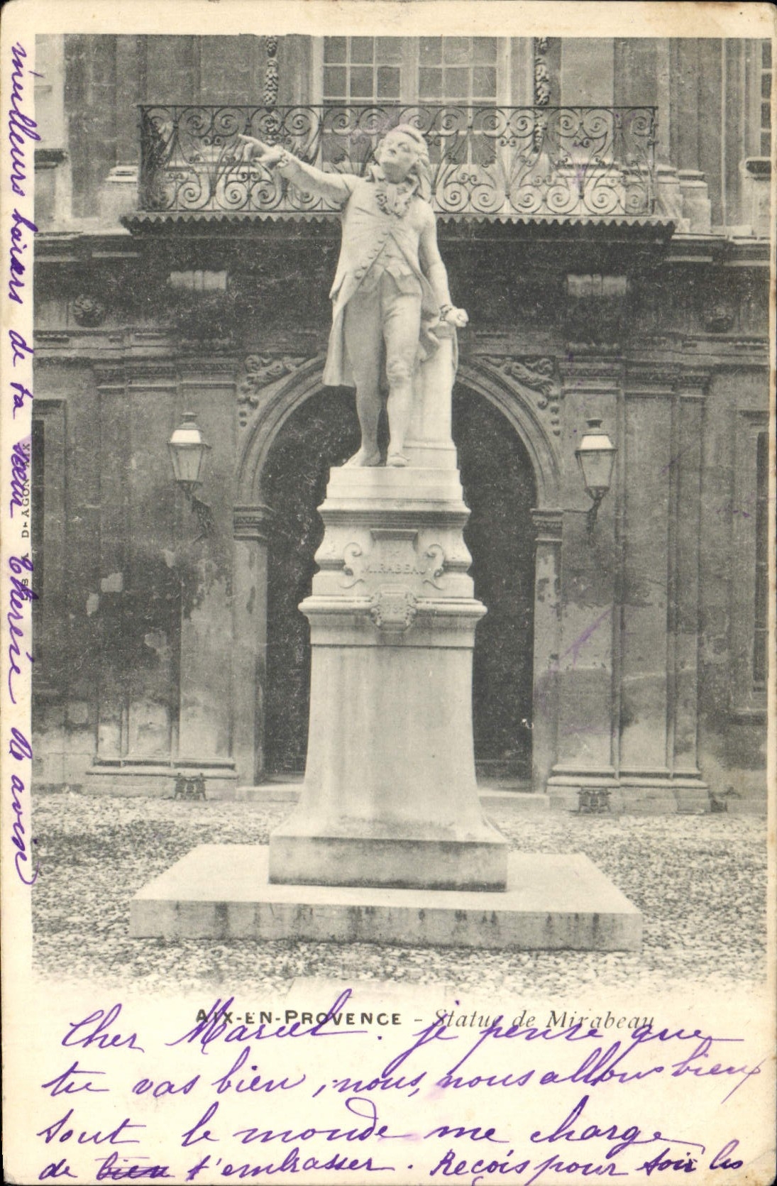 CPA Aix en Provence Statue de Mirabeau 