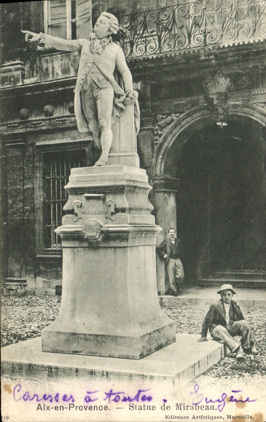CPA Aix en Provence Statue de Mirabeau 