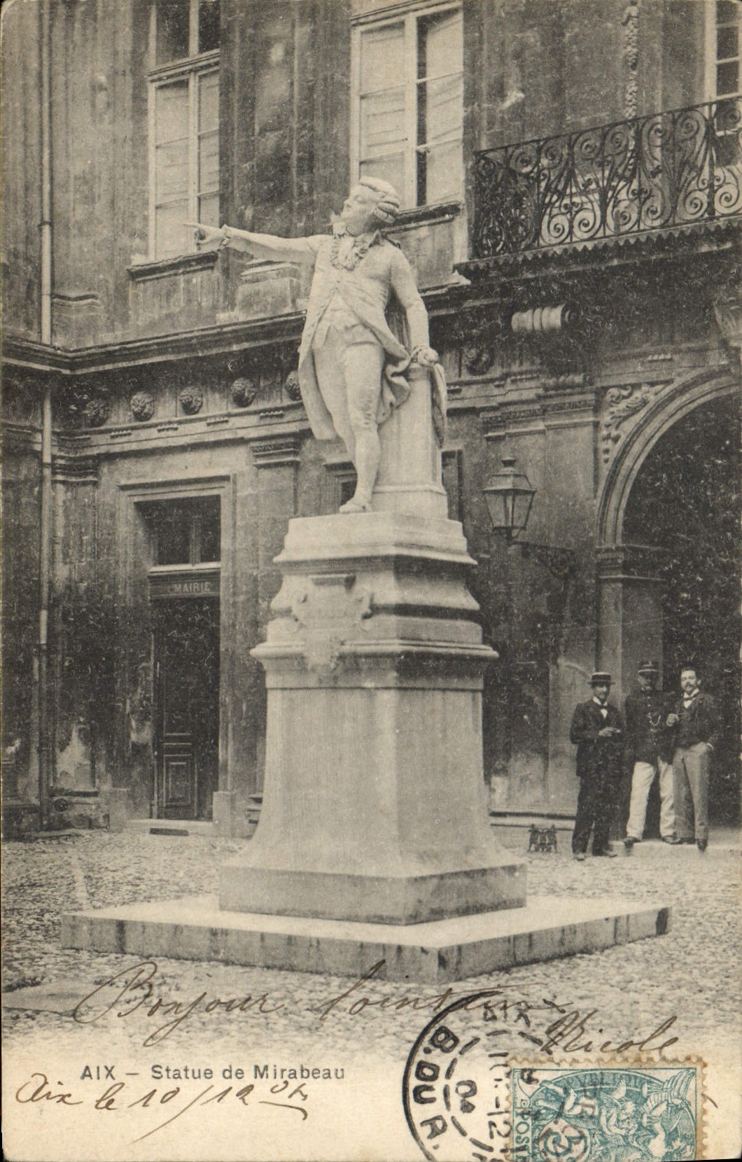 CPA Aix Statue de Mirabeau 