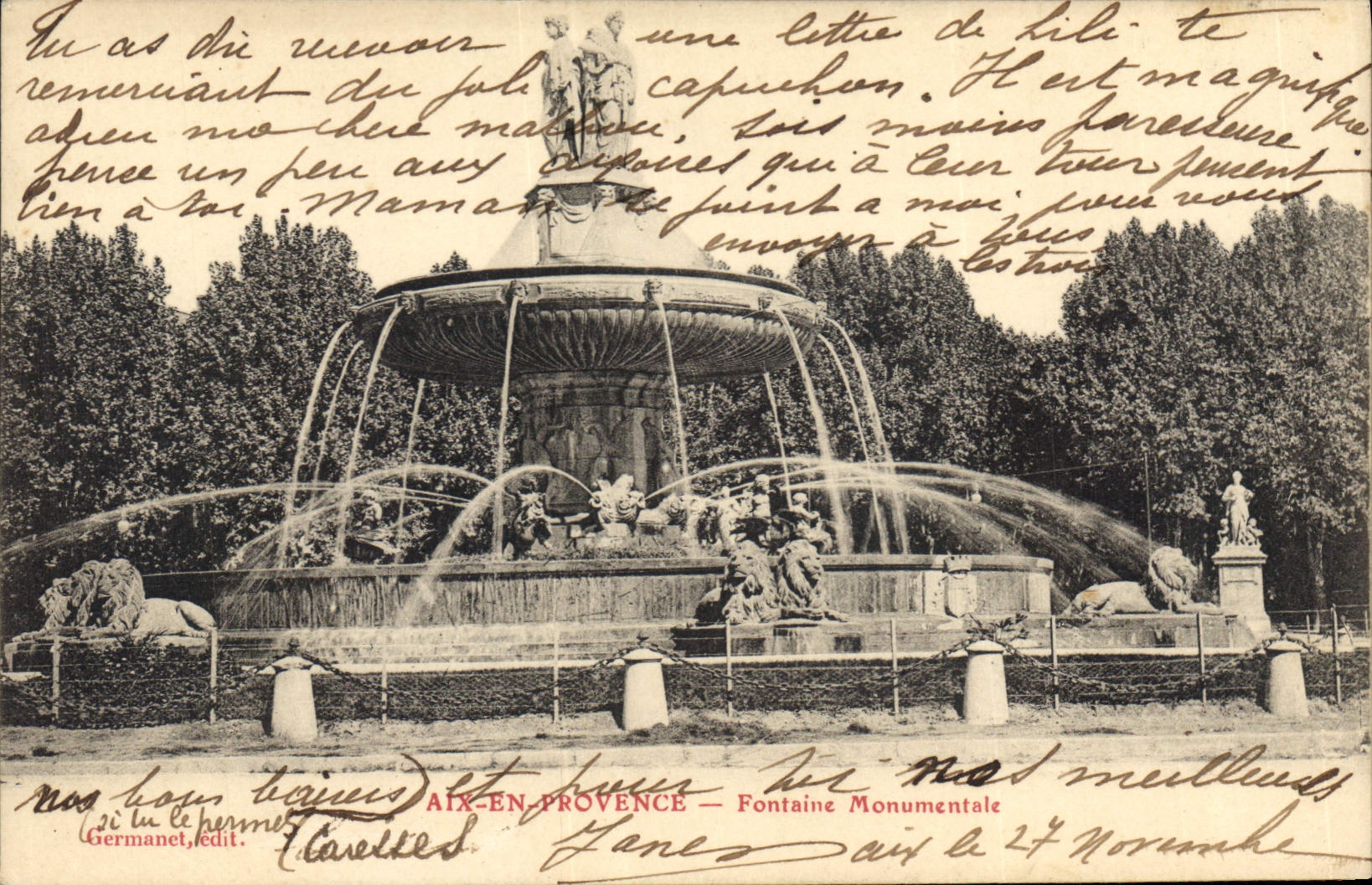 CPA Aix en Provence Fontaine monumentale 