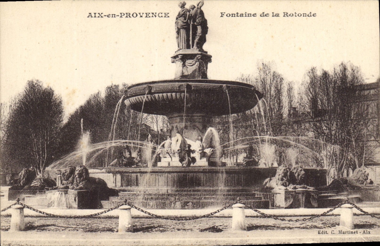 CPA Aix en Provence Fontaine de la Rotonde 
