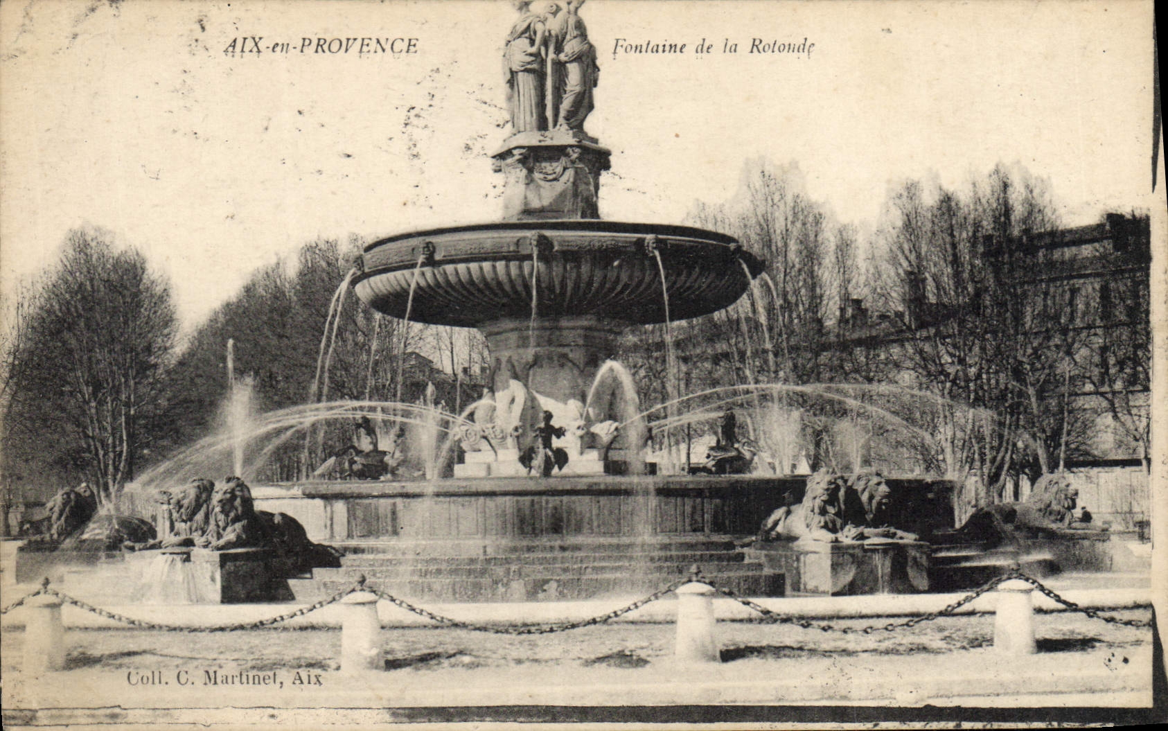 CPA Aix en Provence Fontaine de la Rotonde 