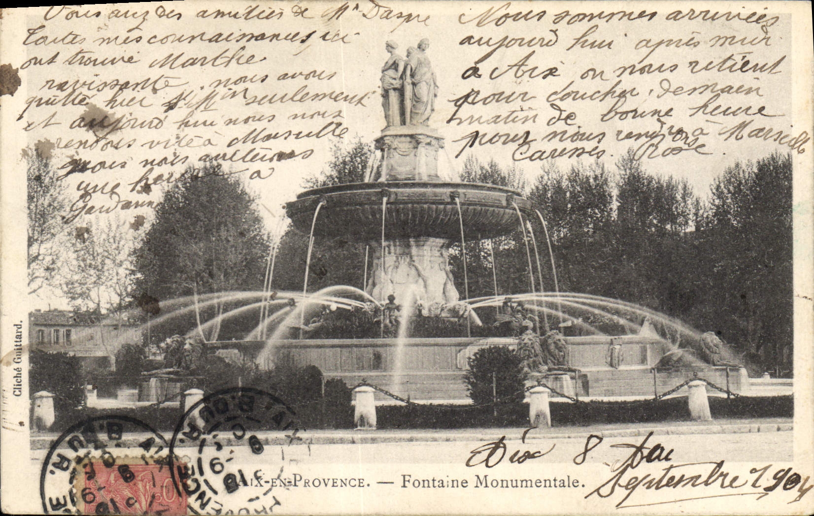 CPA Aix en Provence Fontaine Monumentale 