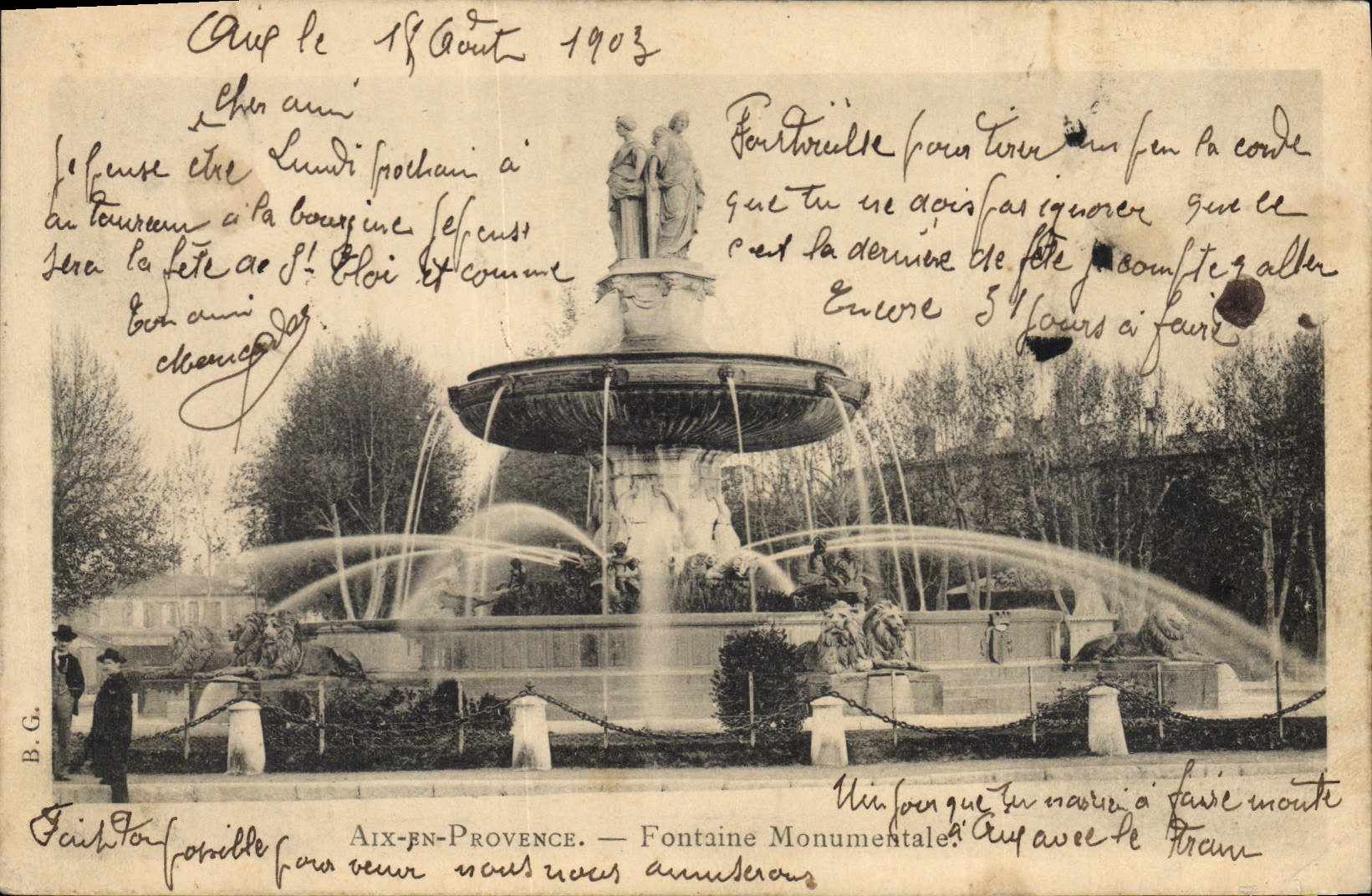 CPA Aix en Provence Fontaine Monumentale 