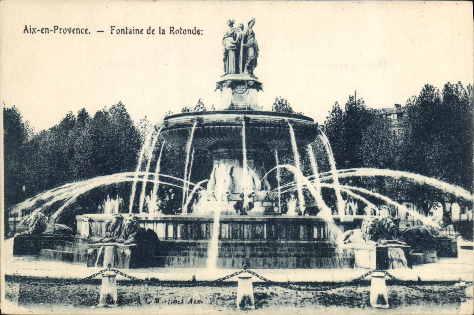 CPA Aix en Provence Fontaine de la Rotonde 