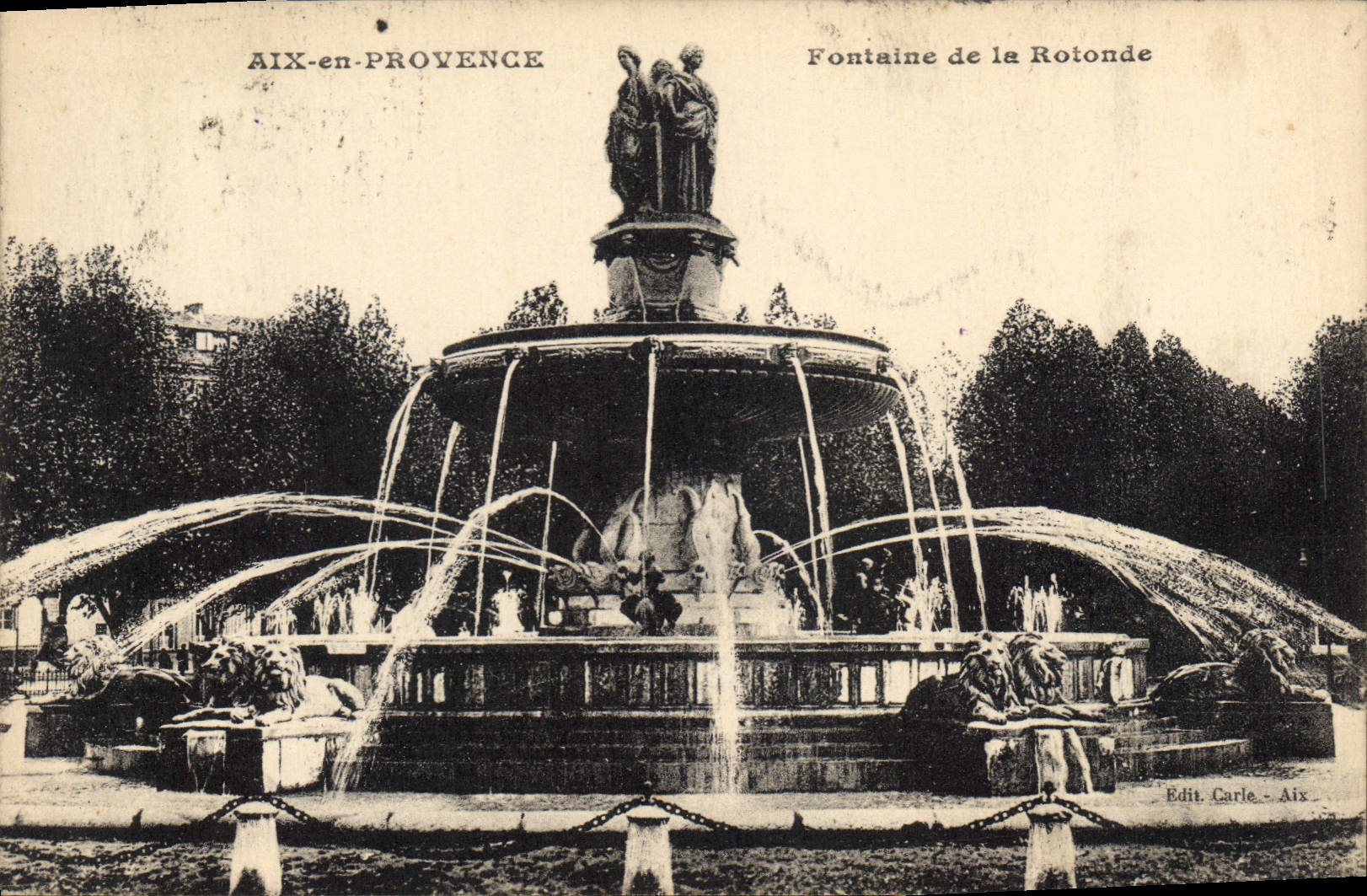 CPA Aix en Provence Fontaine de la Rotonde 