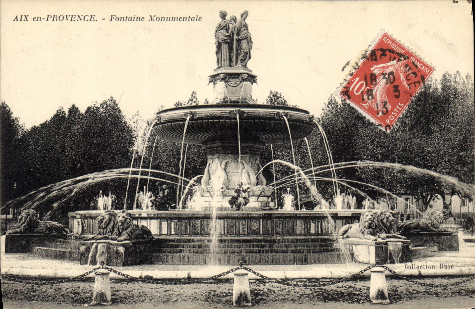 CPA Aix en Provence Fontaine Monumentale 