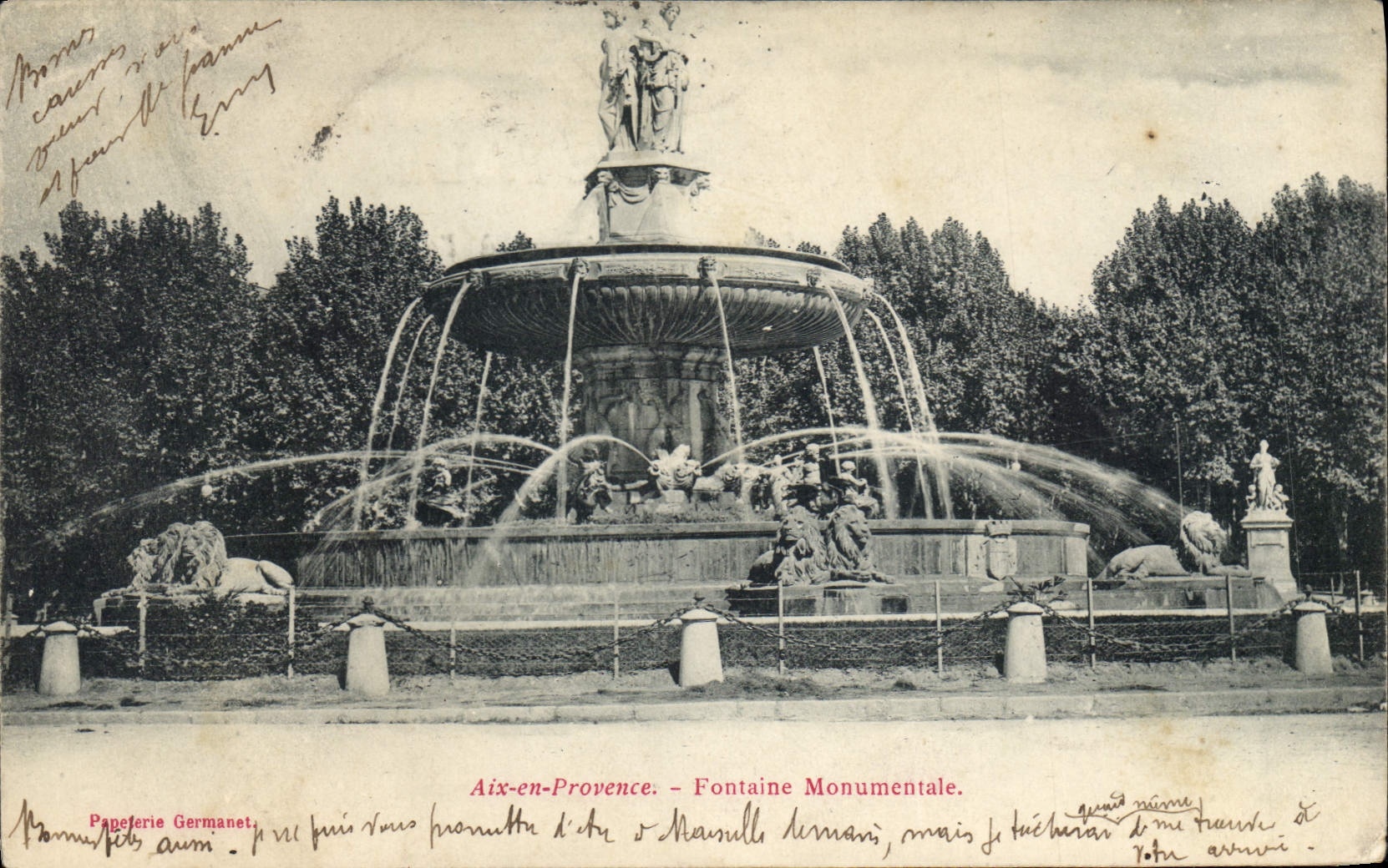CPA Aix en Provence Fontaine Monumentale 