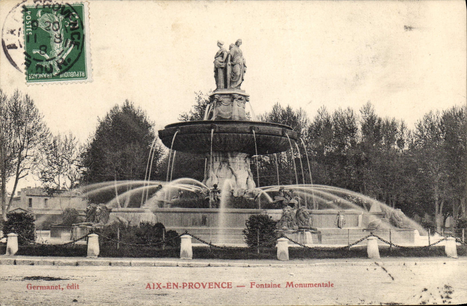 CPA Aix en Provence Fontaine Monumentale 