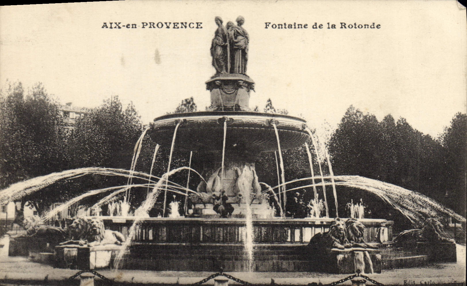 CPA Aix en Provence Fontaine de la Rotonde 