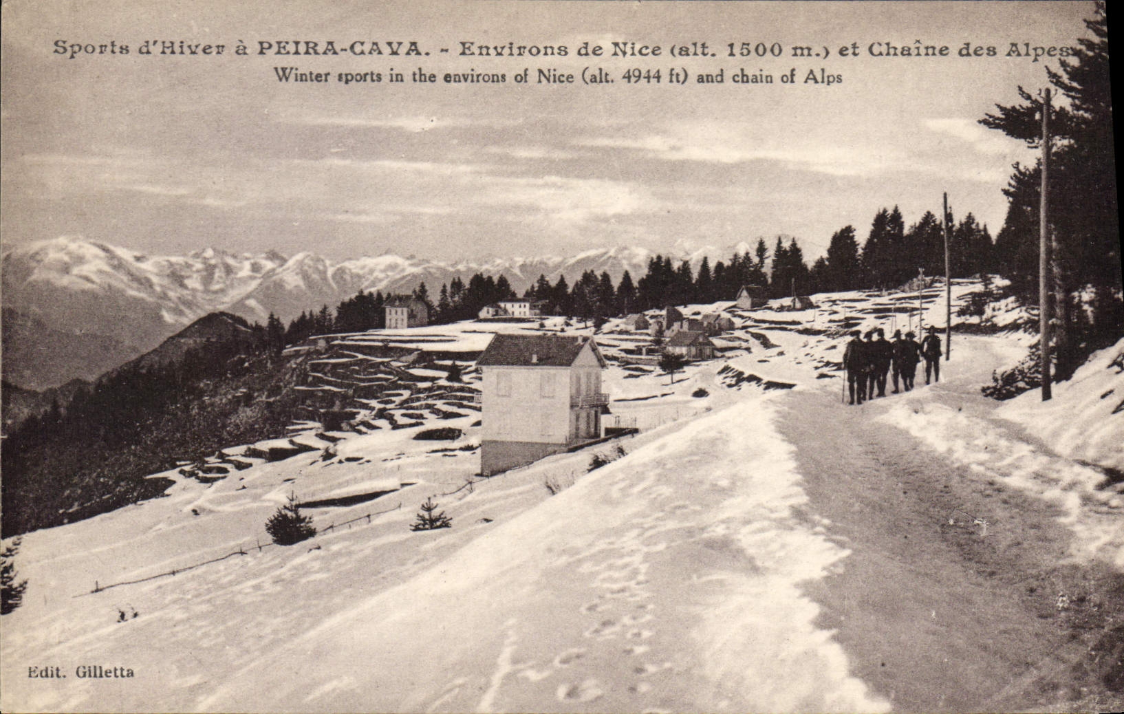CPA Sports d'Hiver a Peira Cava Environs de Nice et Chaine des Alpes Chasseurs Alpins Militaria