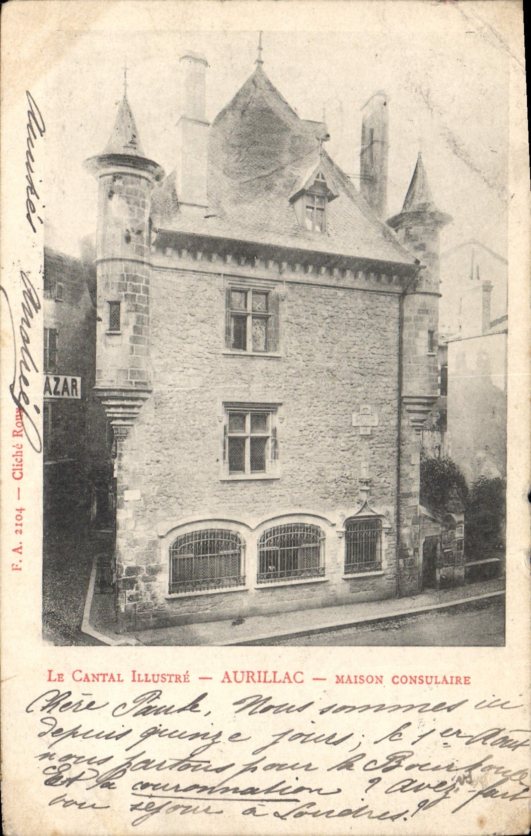 CPA Le Cantal Illustre Aurillac Maison Consulaire 