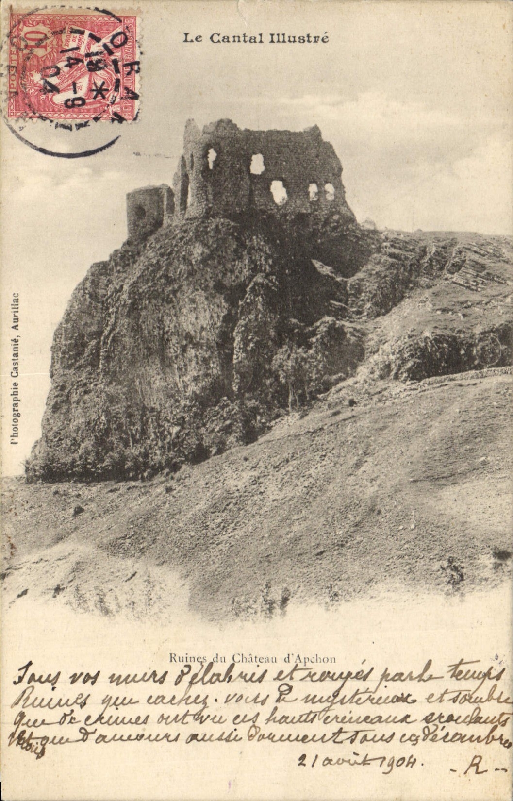CPA Le Cantal Illuste Ruines Chateau d'Apchon