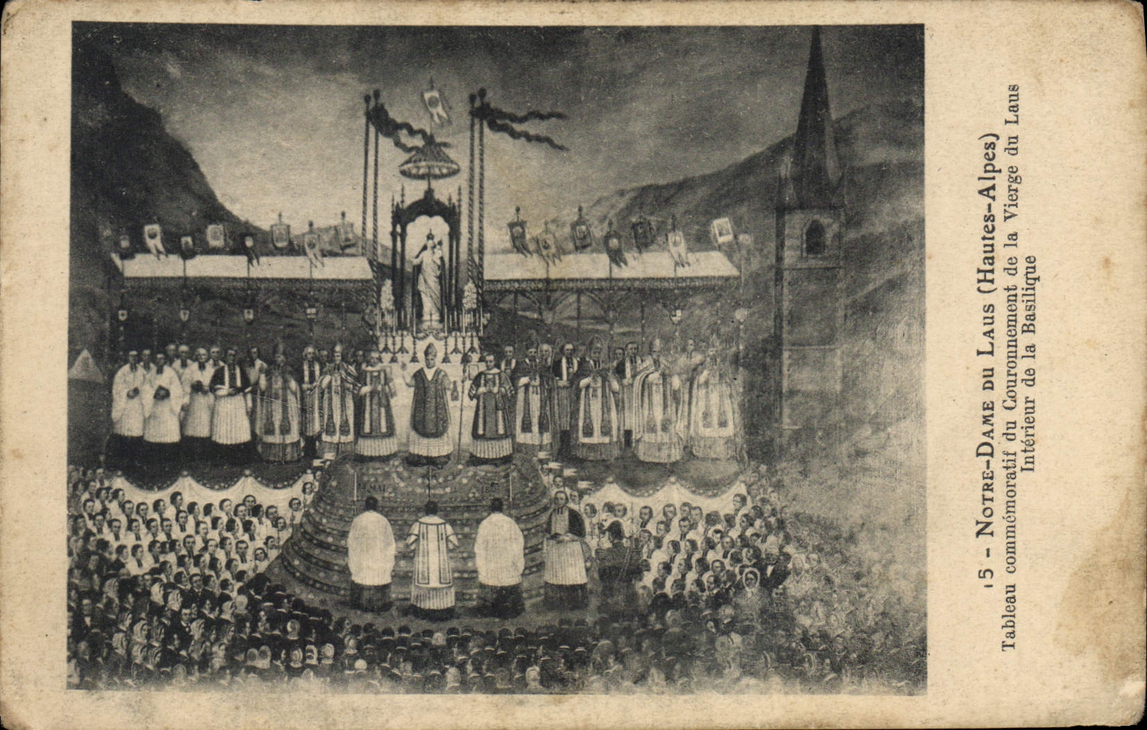 CPA Notre Dame du Laus Hautes Alpes Tableau commomoratif du Couronnement de la Vierge du Laus Interi