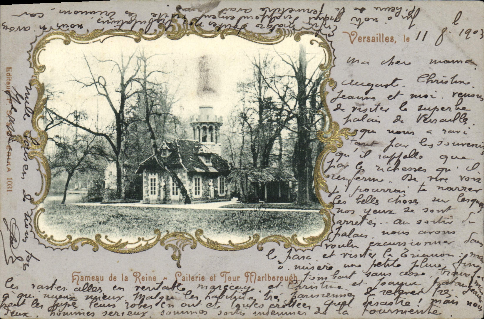 CPA Versailles hameau de la Reine aillerie et Tour Marlborough 