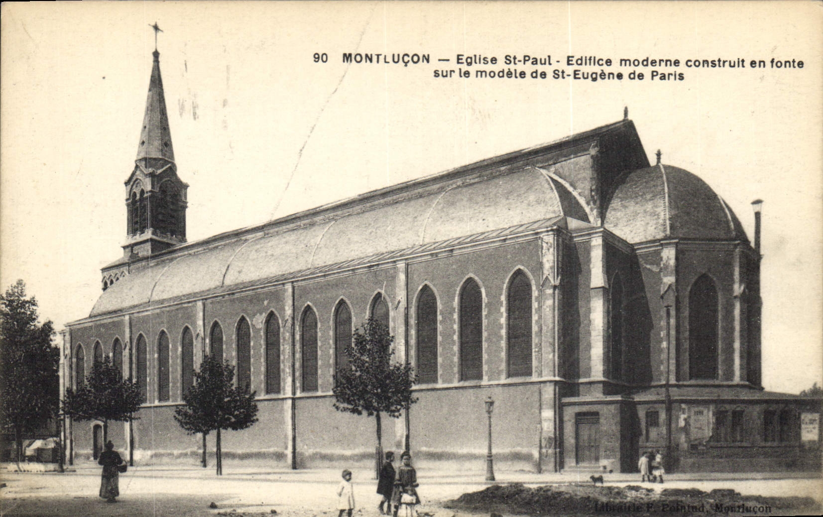 CPA Montlucon Eglise St Paul Edifice moderne construit en fonte sur le modele de St Eugene de Paris