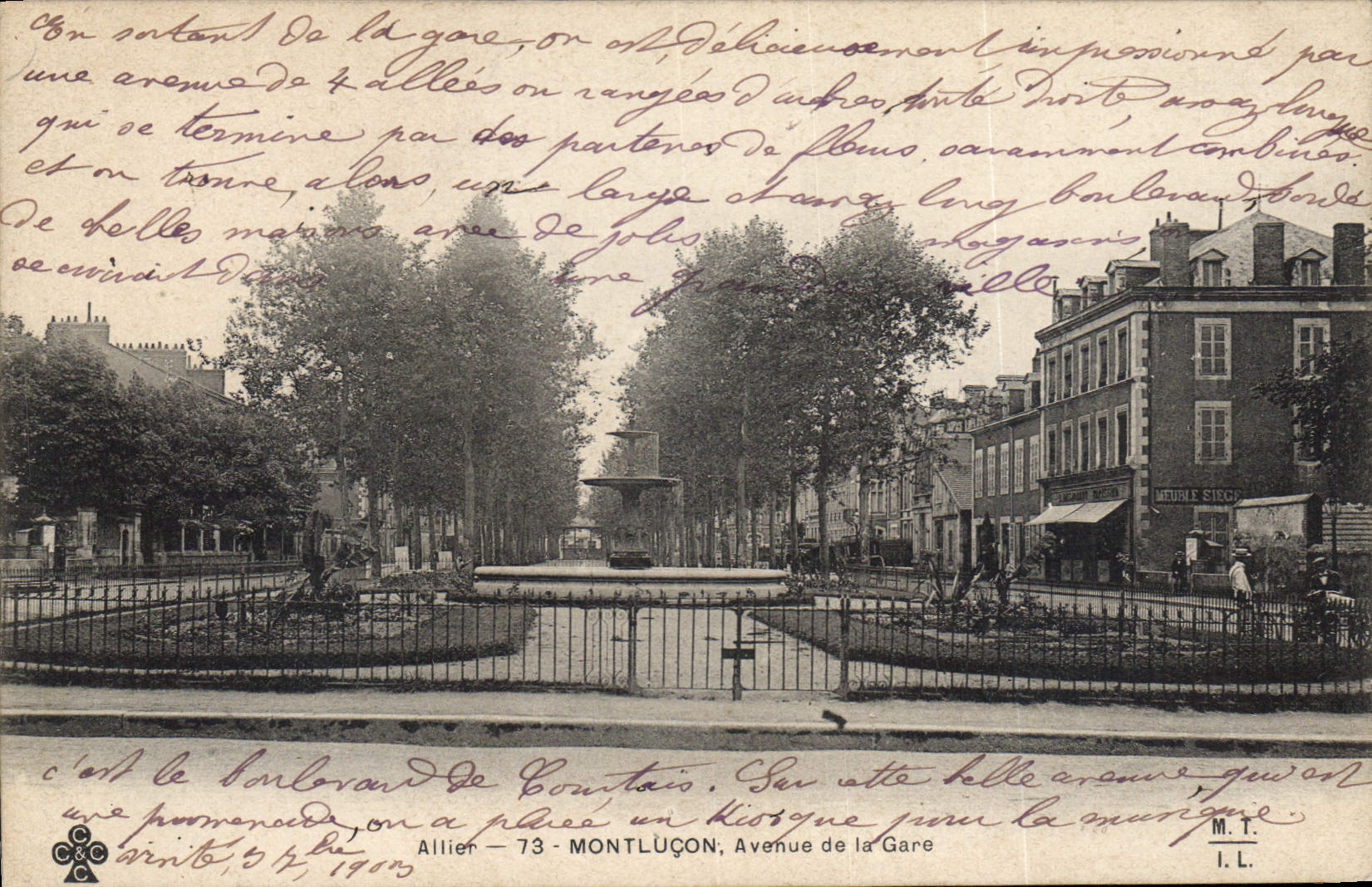 CPA Allier Mountlucon Avenue d la Gare