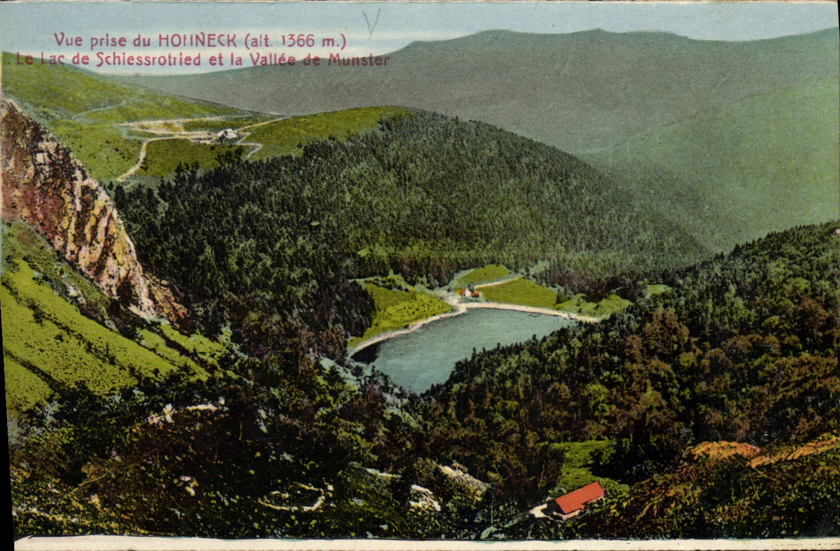 CPA Vue prise du Hohneck Le Lac de Schiessrotried et la Vallee de Munster