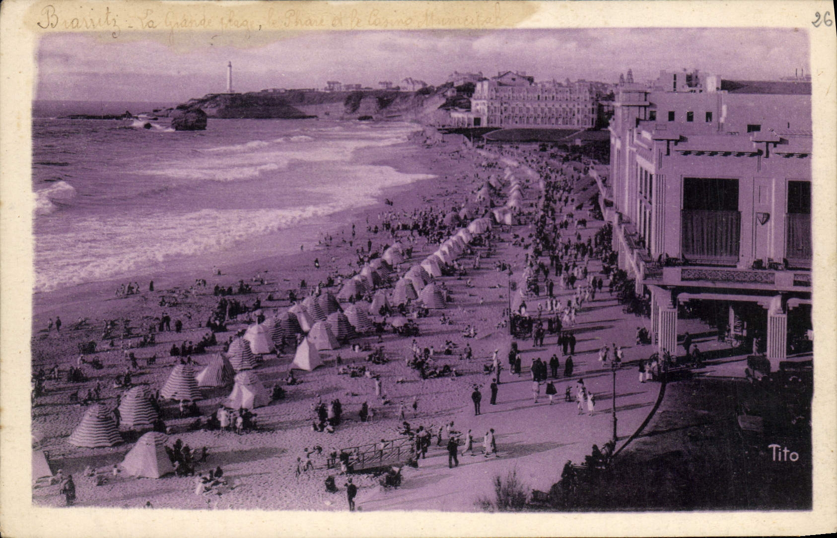 CPA La Cote Basque Biarritz Vue d'ensemble de la grande plage