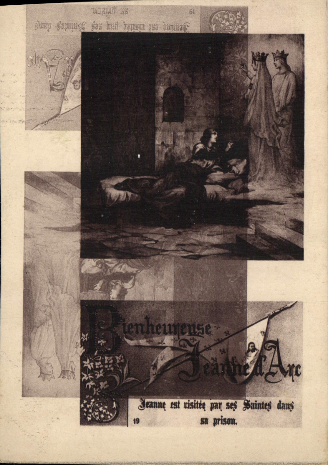 CPA Bienheureuse Jeanne d'Arc Jeanne est visitee par les saintes dans sa prison
