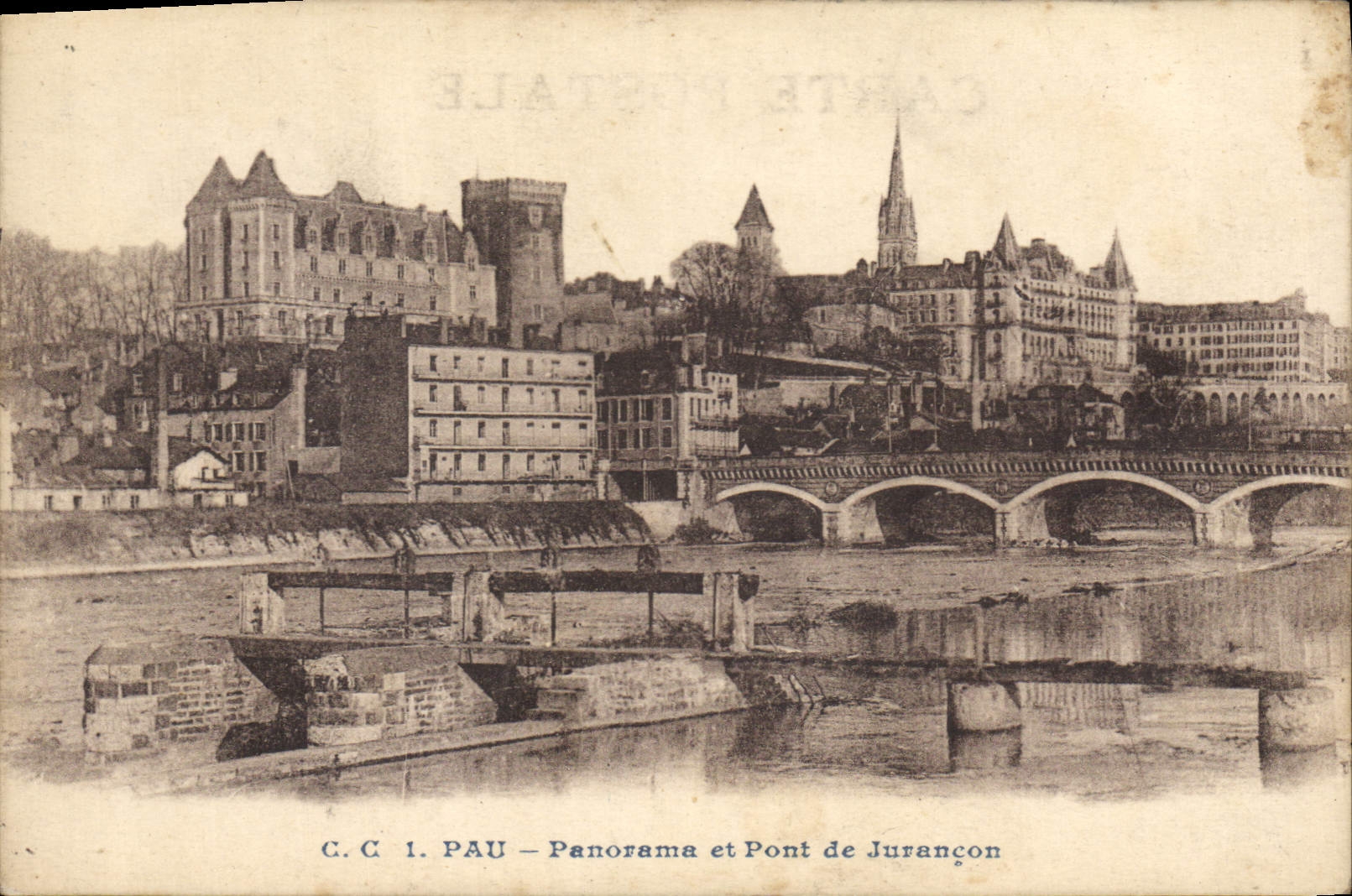 CPA Pau Panorama et Pont de Jurancon 