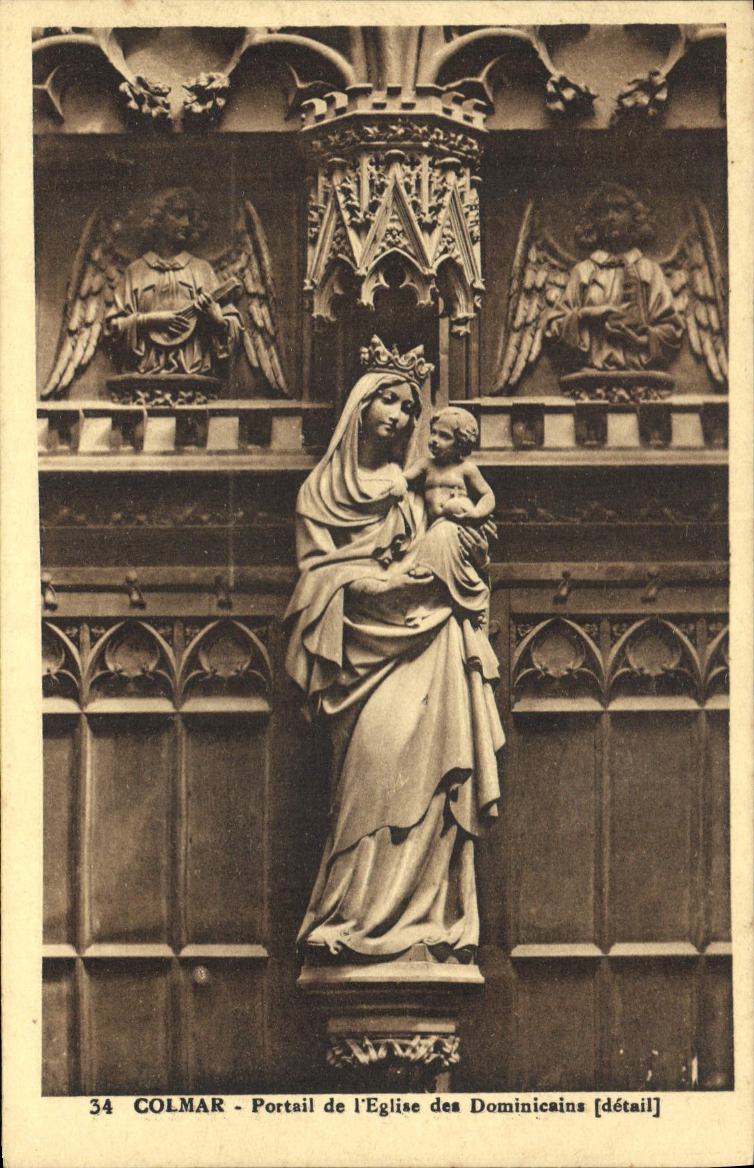 CPA Colmar Portail de l'Eglise des Dominicains Detail 