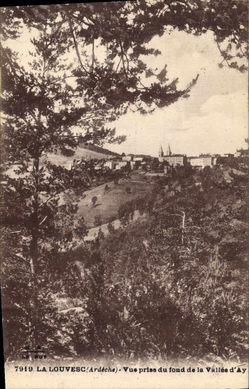 CPA La Louvesc Ardeche Vue prise du fond de la Vallee d'Ay